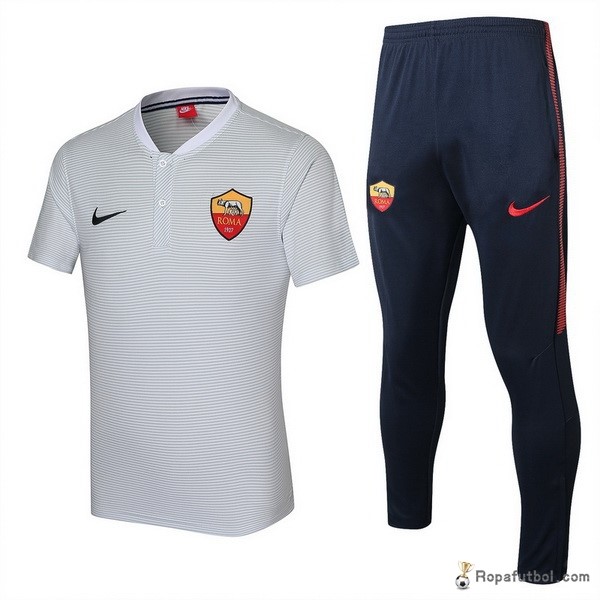 Polo As Roma Conjunto Completo 2017/18 Blanco